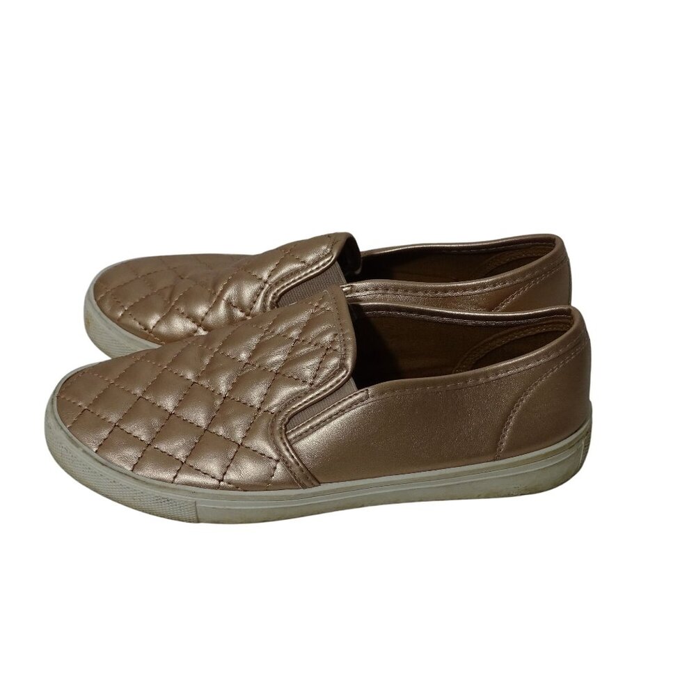 Weeboo Quilted Rose Gold Slip On Sneakers Loafer Women Size 6 Faux leather FLAW